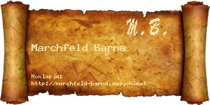 Marchfeld Barna névjegykártya